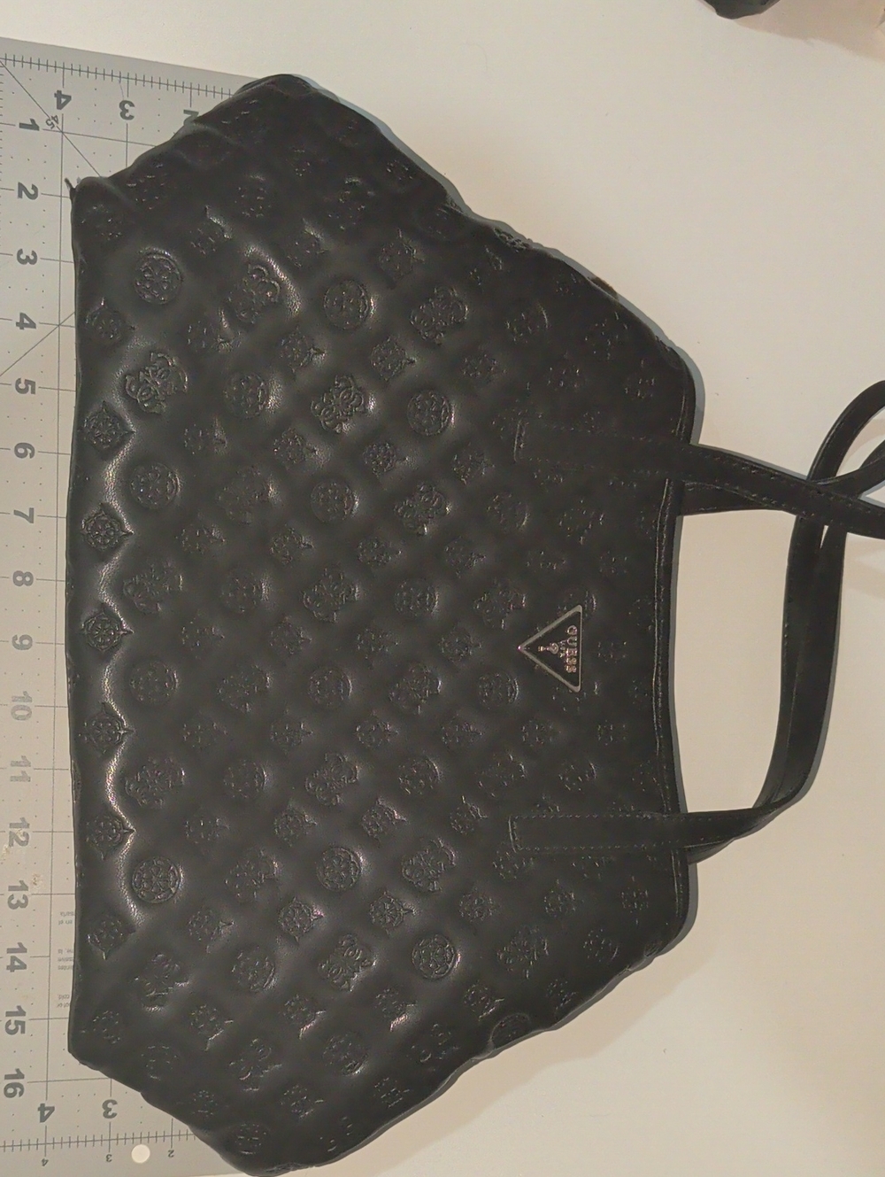 Guess Vikky Black Quilted Logo Tote